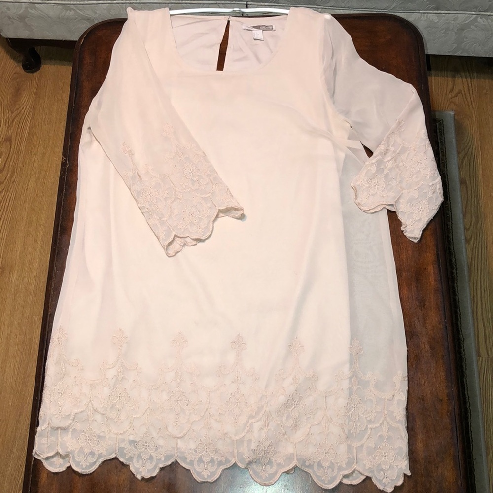3/4 Blush Lace Dress Forever 21